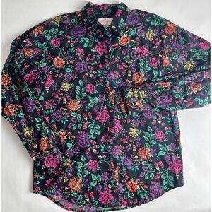 Vintage 90s Wrangler Frontier Series Large Floral Western Shirt Boho Cowgirl